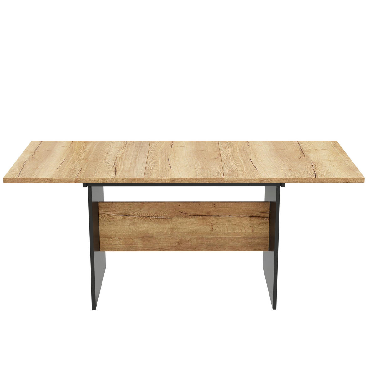 ESSTISCH 140/180/80 cm Schwarz/Dunkelwalnuss aus MDF mit Erweiterungsfunktion - Schwarz, Holzwerkstoff (180/75/80cm) - OKMYHOME