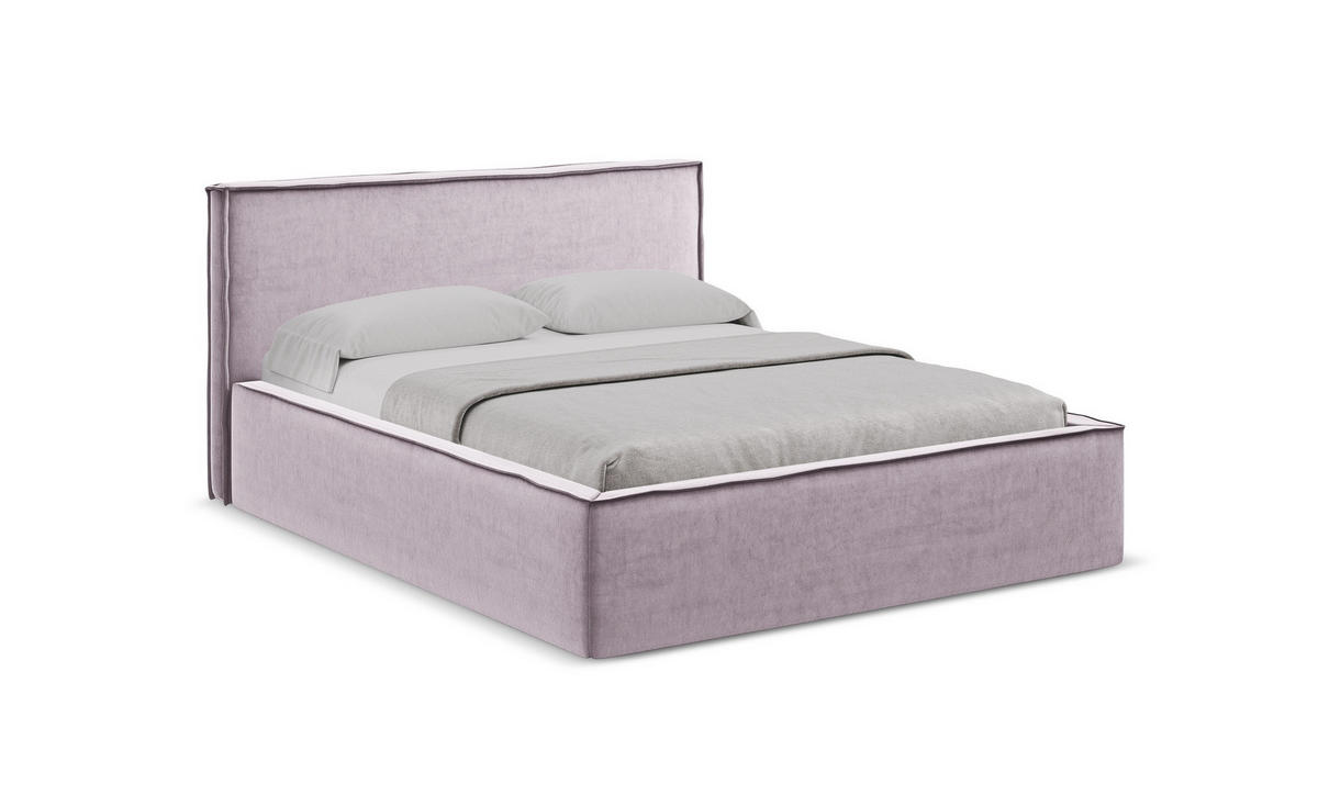 POLSTERBETT mit Bettkasten und Lattenrost 160x228 Violett - Lila/Flieder, Kunststoff/Textil (140/200cm) - Makamii
