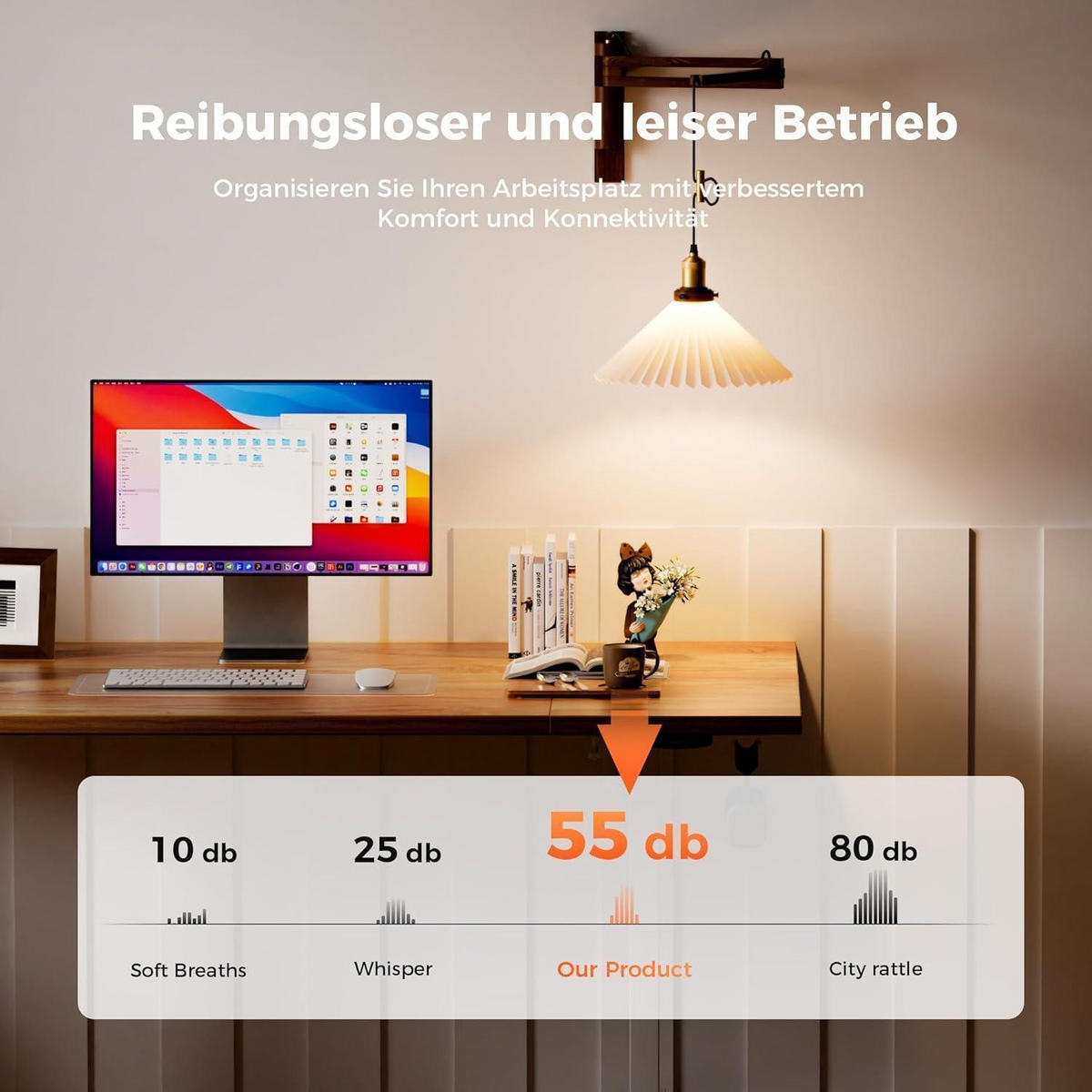 SCHREIBTISCH Höhenverstellbar Elektrisch 180 x 80 cm Hellbraun - Braun, Holzwerkstoff (180/80/75cm)