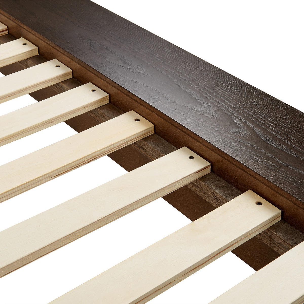 BETT mit Lattenrost 160x200 cm Dunkler Holzfarbton Zen - Dunkelbraun, Holzwerkstoff (160/200cm) - Beliani