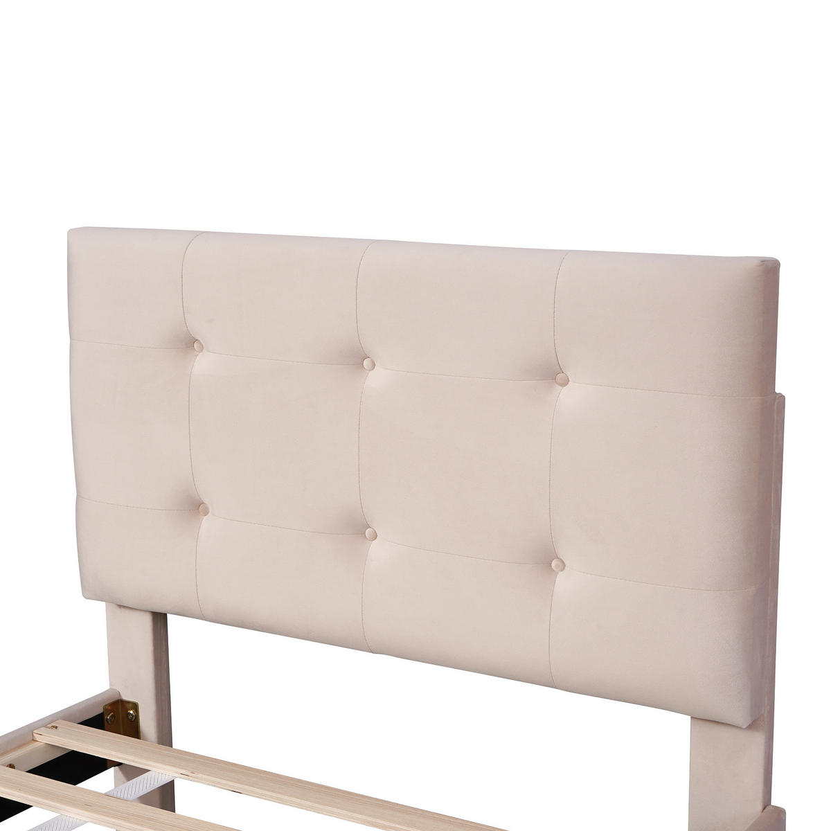 KINDERBETT 90/200 cm DE-01152, in Dunkelbeige, mit 2 Schubladen - Taupe, Metall (90/200cm) - ComfortXL