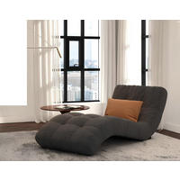 CHAISELOUNGE Chesterfield Liege design Club Chaise Polster Stoff Couch Sofa neu - Grau, Holz/Textil (80/80/190cm) - JVmoebel
