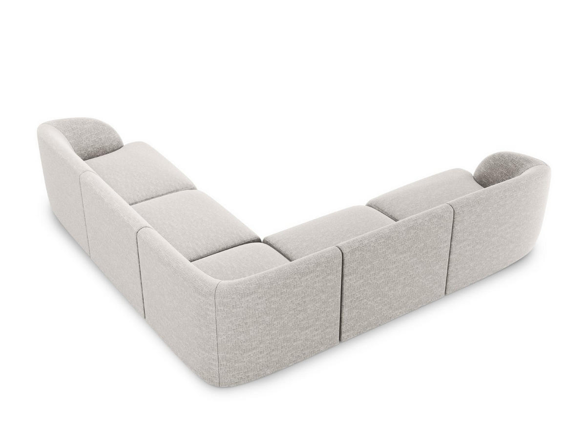 WENDBARES-ECKSOFA Miley aus Chenille-Stoff hellgrau 5 Sitzplätze - Hellgrau, Textil (255/255cm) - Micadoni