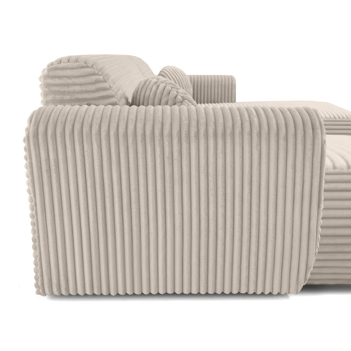 WOHNLANDSCHAFT Puerto U ohne Schlaffunktion, Beige, Cordstoff - Beige/Schwarz, Holzwerkstoff (363/76/170cm) - Beautysofa