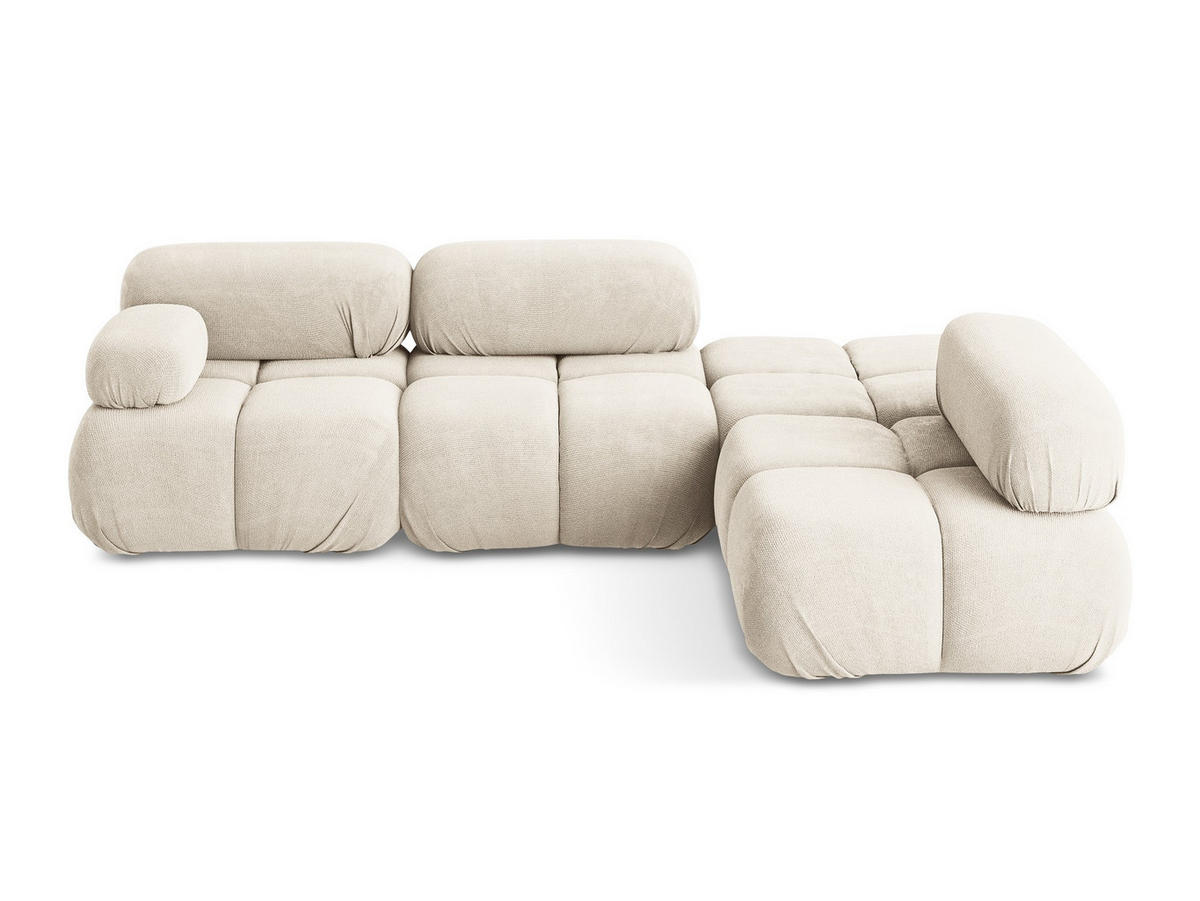 ECKSOFA Rechts Chenille Stoff Beige - Beige/Creme, Kunststoff/Textil (285/190cm) - Makamii