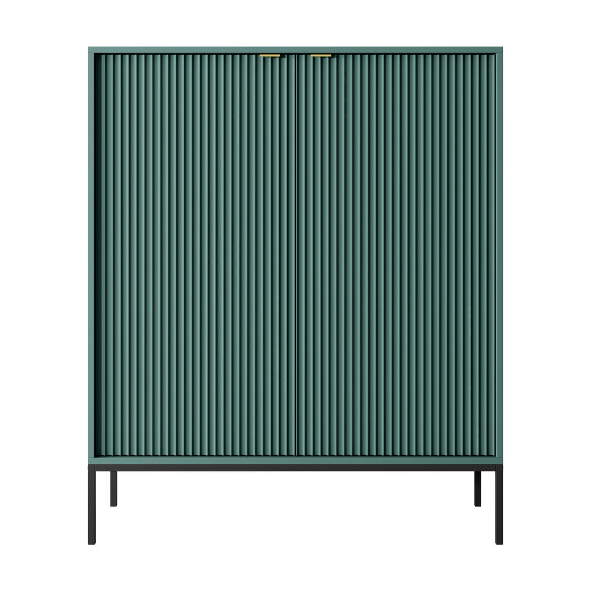 SIDEBOARD NANAIMO KOM1-2D Profilierte Fronten, Grün - Grün, Holzwerkstoff/Kunststoff (104/125/39cm) - Komodee