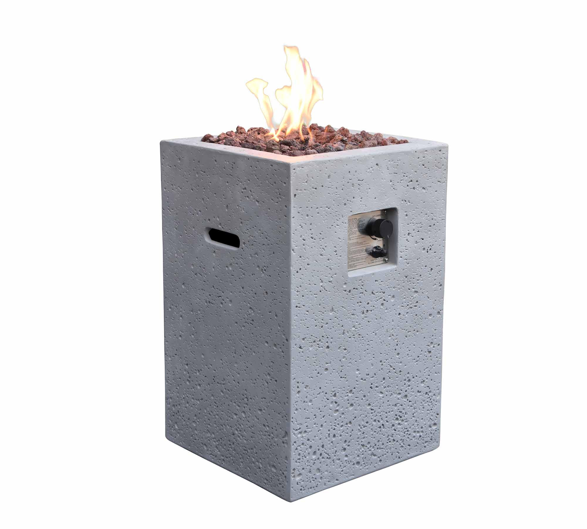 FEUERSTELLE Kelut in Naturstein-Optik grau aus Faserbeton - Grau, Stein (52/78/52cm) - Elementi