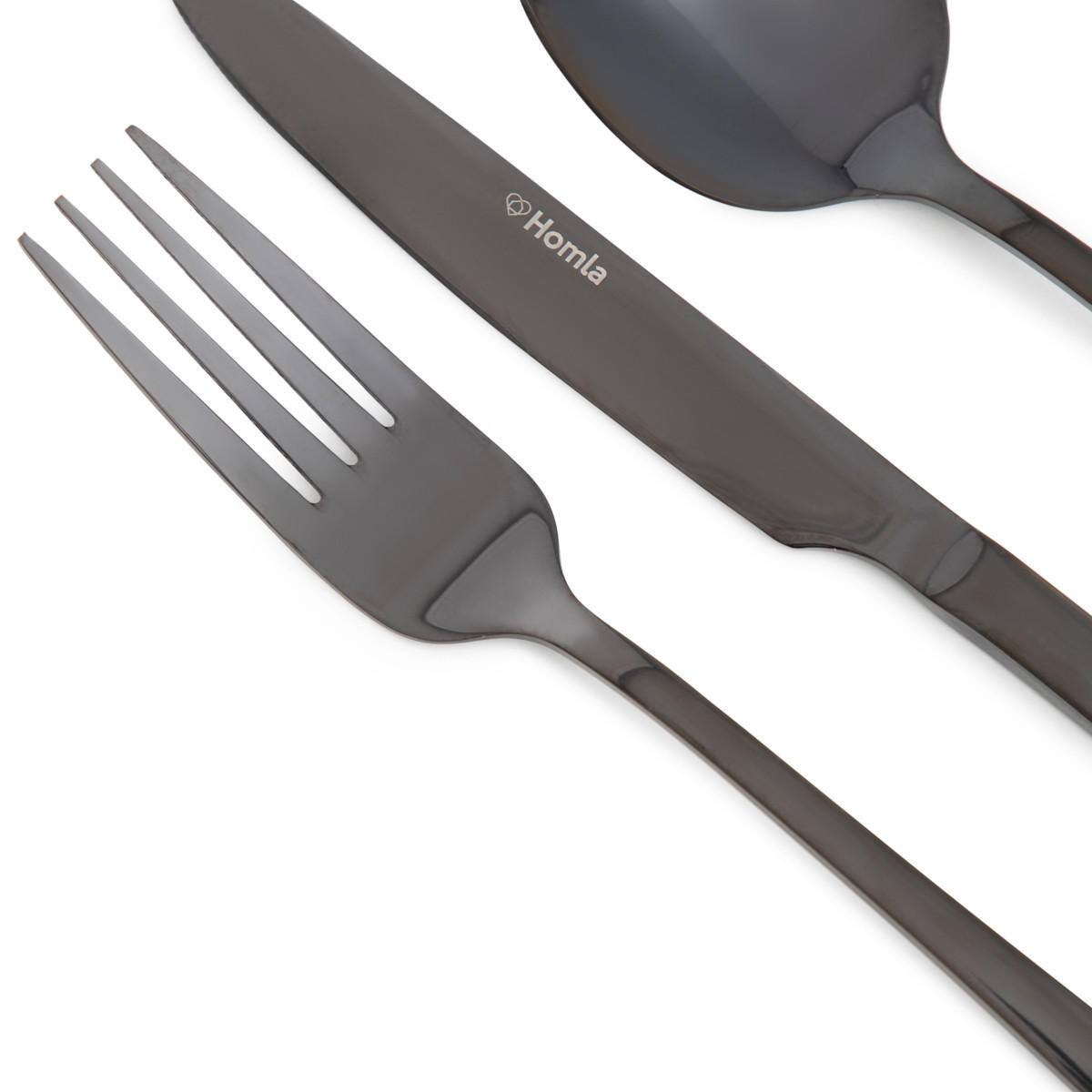 BESTECKSET Lugano schwarz 24-tlg. - Schwarz, Metall - Homla