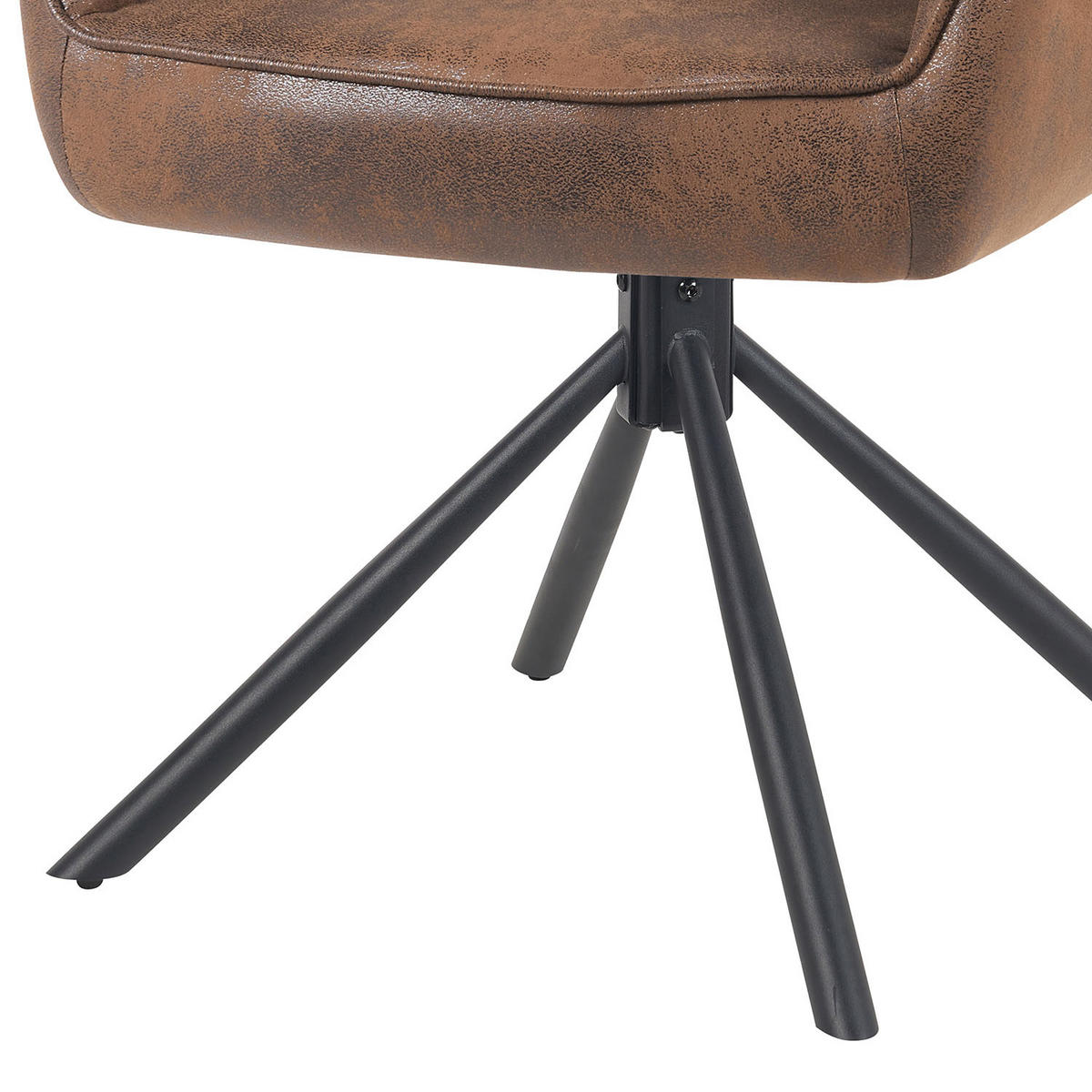 ARMLEHNSTUHL Mika-Maya 2er-Set - Schwarz/Braun, Textil/Metall (60/82/61cm) - DUBI Möbel