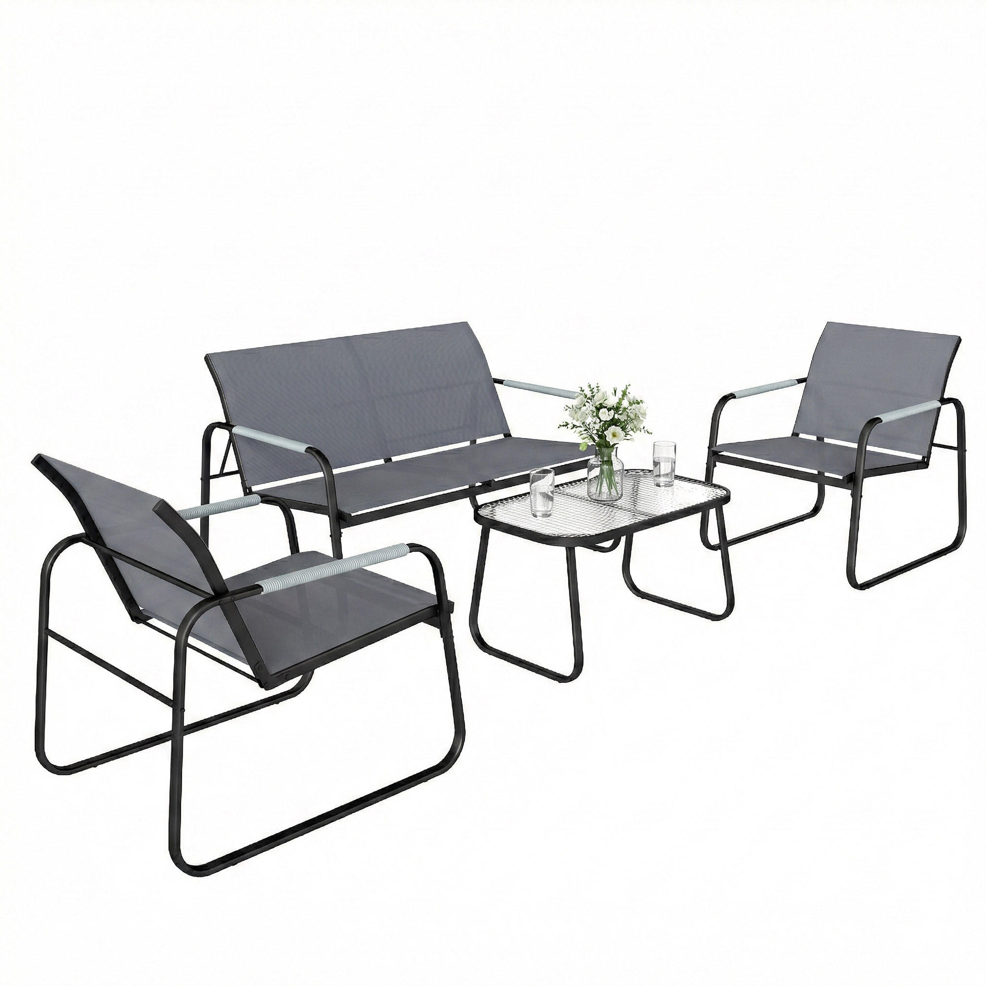 GARTENSET DE-13524 Grau - Grau, Metall - ComfortXL