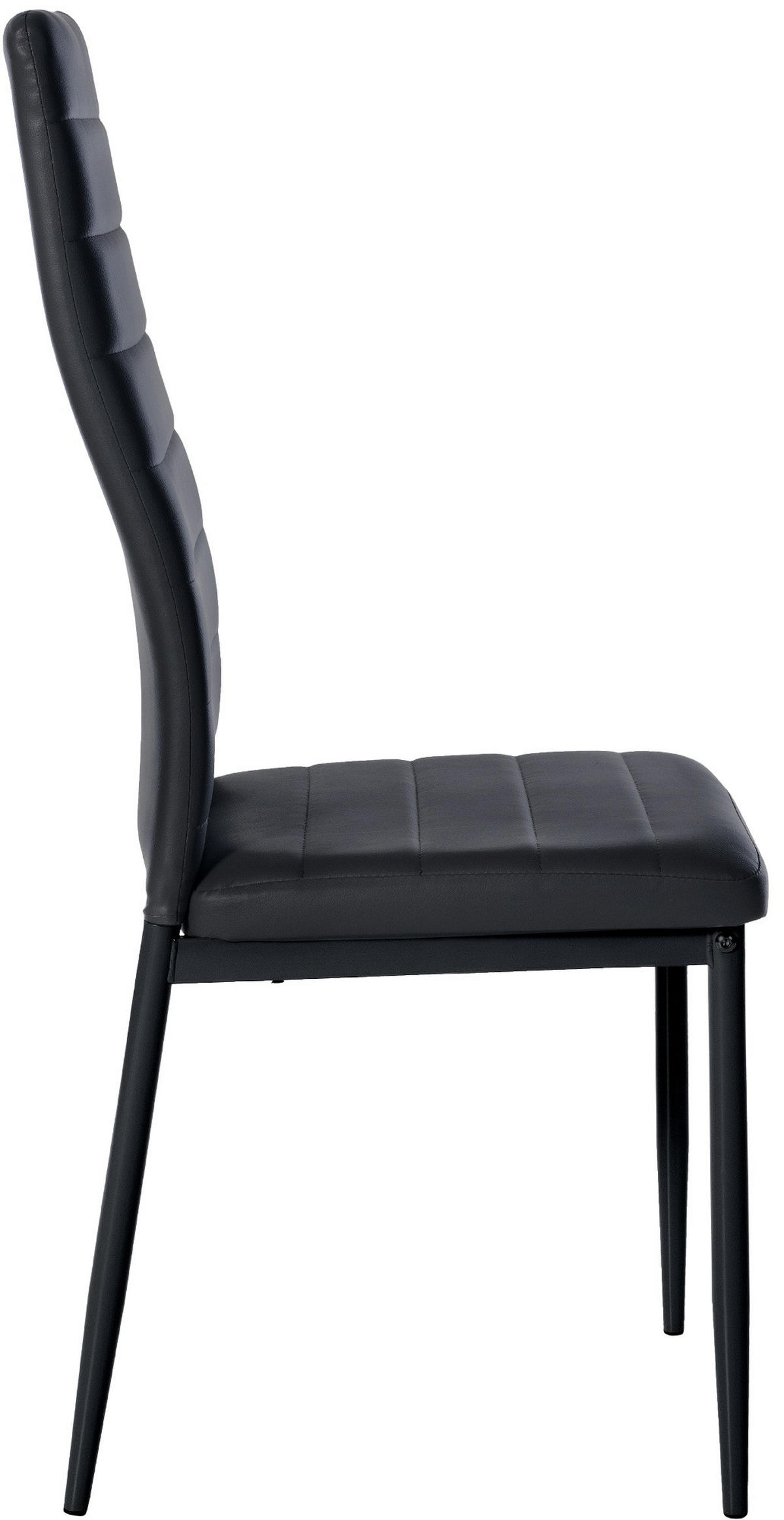 STUHL Lederlook schwarz - Schwarz, Textil/Metall (41.5/99/40cm) - CLP