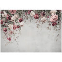 FOTOTAPETE Blumen Betonwand Vlies Tapete Wohnzimmer 400x280 - Multicolor, Papier (400/280cm) - Wallarena