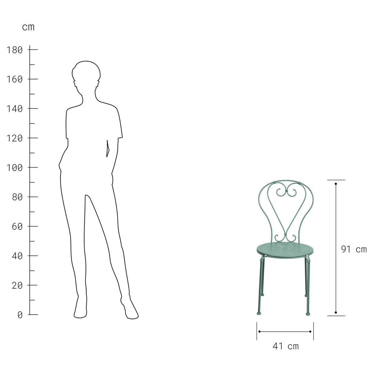 GARTENMÖBEL-SET (3-teilig) Century - Salbeigrün, Metall - Butlers