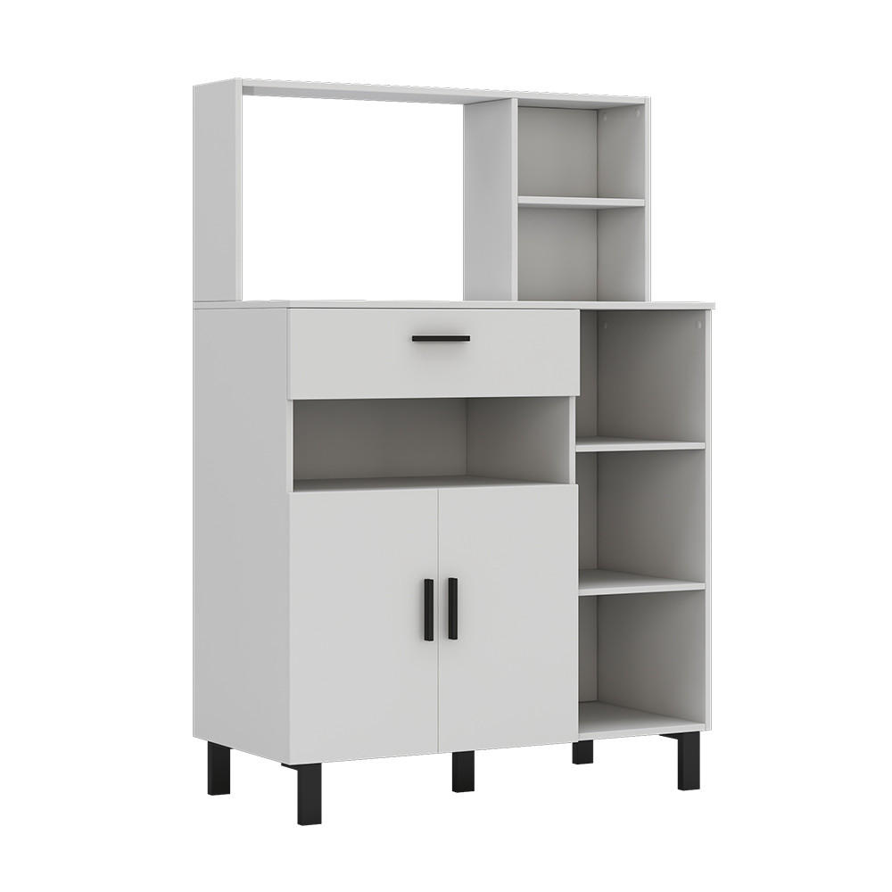 HOCHSCHRANK Emanuel Weiß 90 cm - Weiß, Holzwerkstoff (90/133/40cm) - Vicco