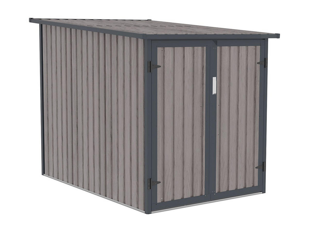 METALL-FAHRRADUNTERSTAND aus verzinktem Stahl - Holz-Optik - 2,8 m² für 2 Fahrräder - NIKI - Taupe, Metall (128/142/189cm) - Vente-Unique