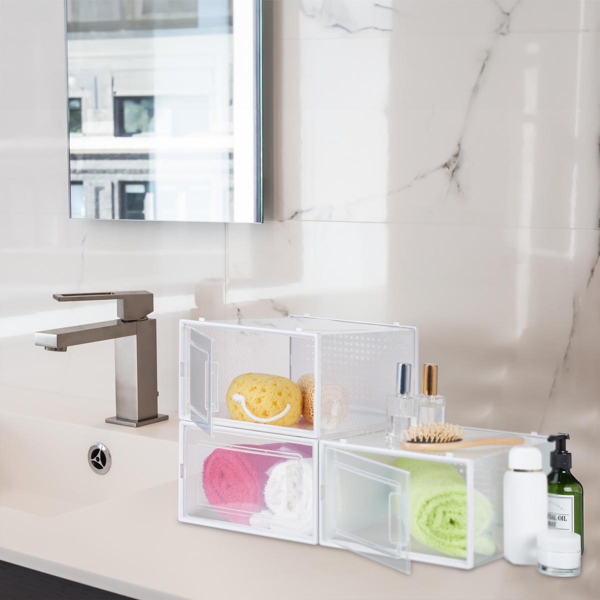 12XSCHUHBOXEN - Transparent, Kunststoff (23/14.5/33.5cm) - Relaxdays