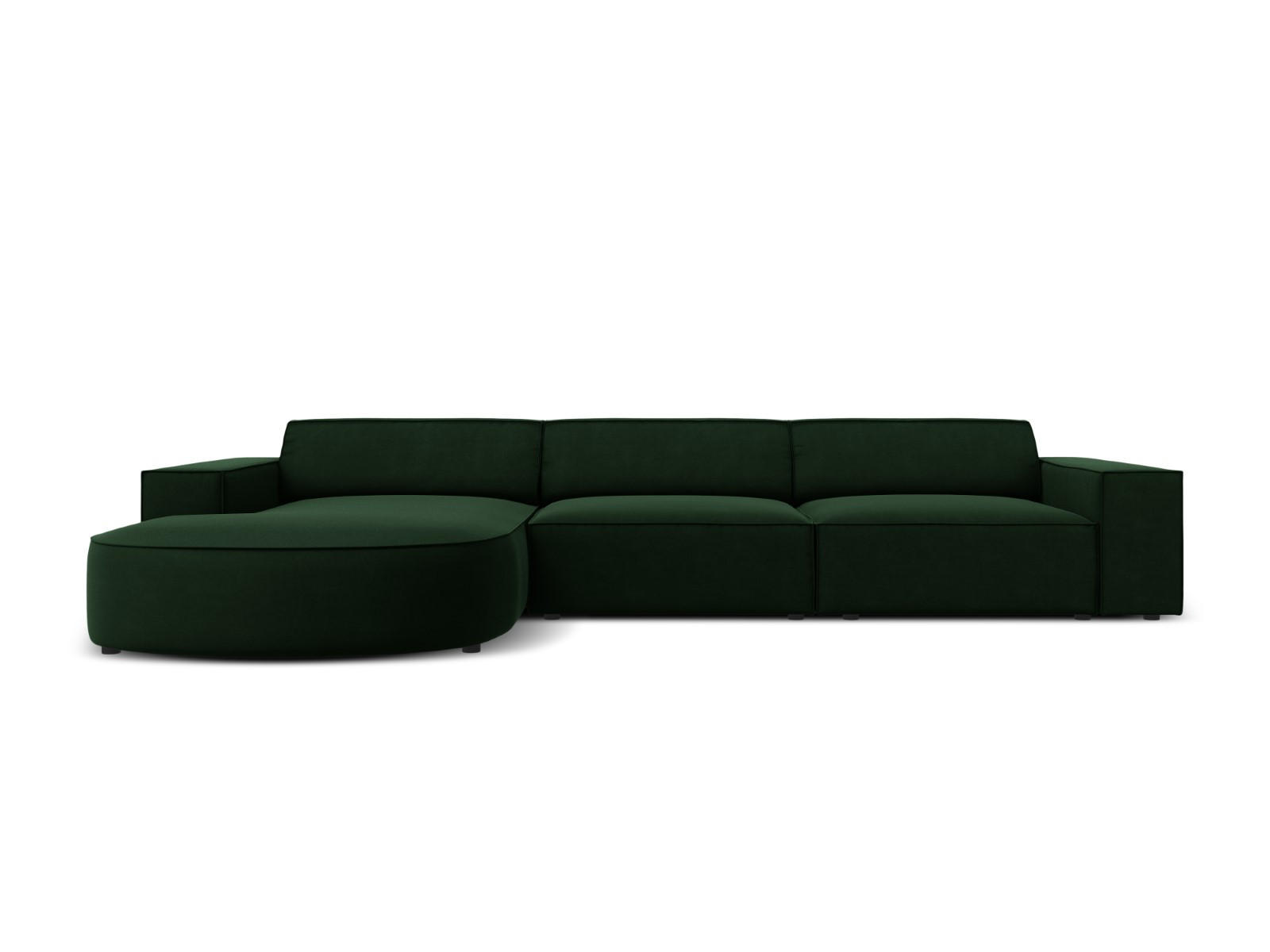 ECKSOFA links Jodie aus Samt flaschengrün 4 Sitzplätze - Dunkelgrün, Textil (166/284cm) - Micadoni