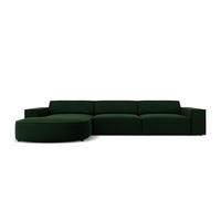 ECKSOFA links Jodie aus Samt flaschengrün 4 Sitzplätze - Dunkelgrün, Textil (166/284cm) - Micadoni