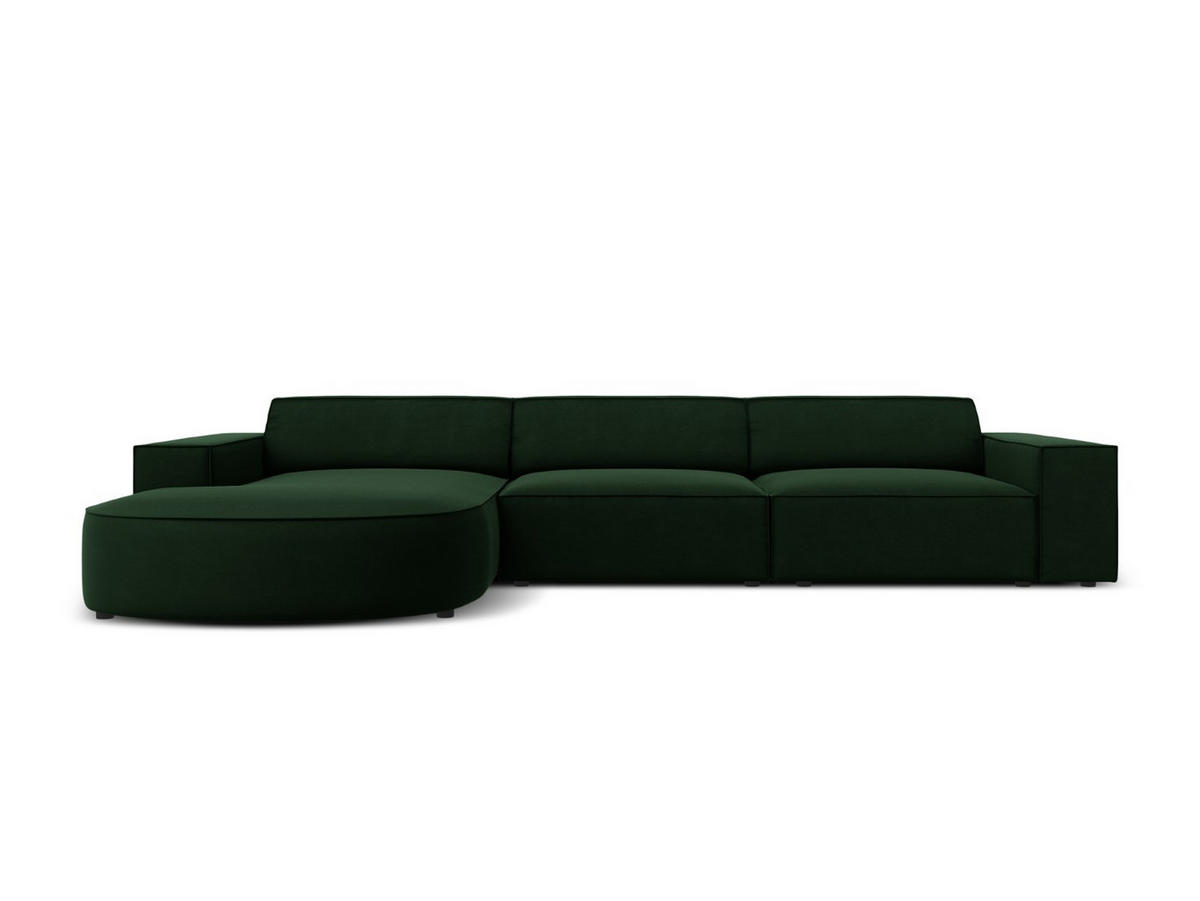 ECKSOFA links Jodie aus Samt flaschengrün 4 Sitzplätze - Dunkelgrün, Textil (166/284cm) - Micadoni