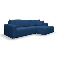ECKSOFA Luna XL mit Schlaffunktion und Bettkasten Cord-Stoff (Blau) - Blau, Textil (274/142cm) - VENASI MÖBEL