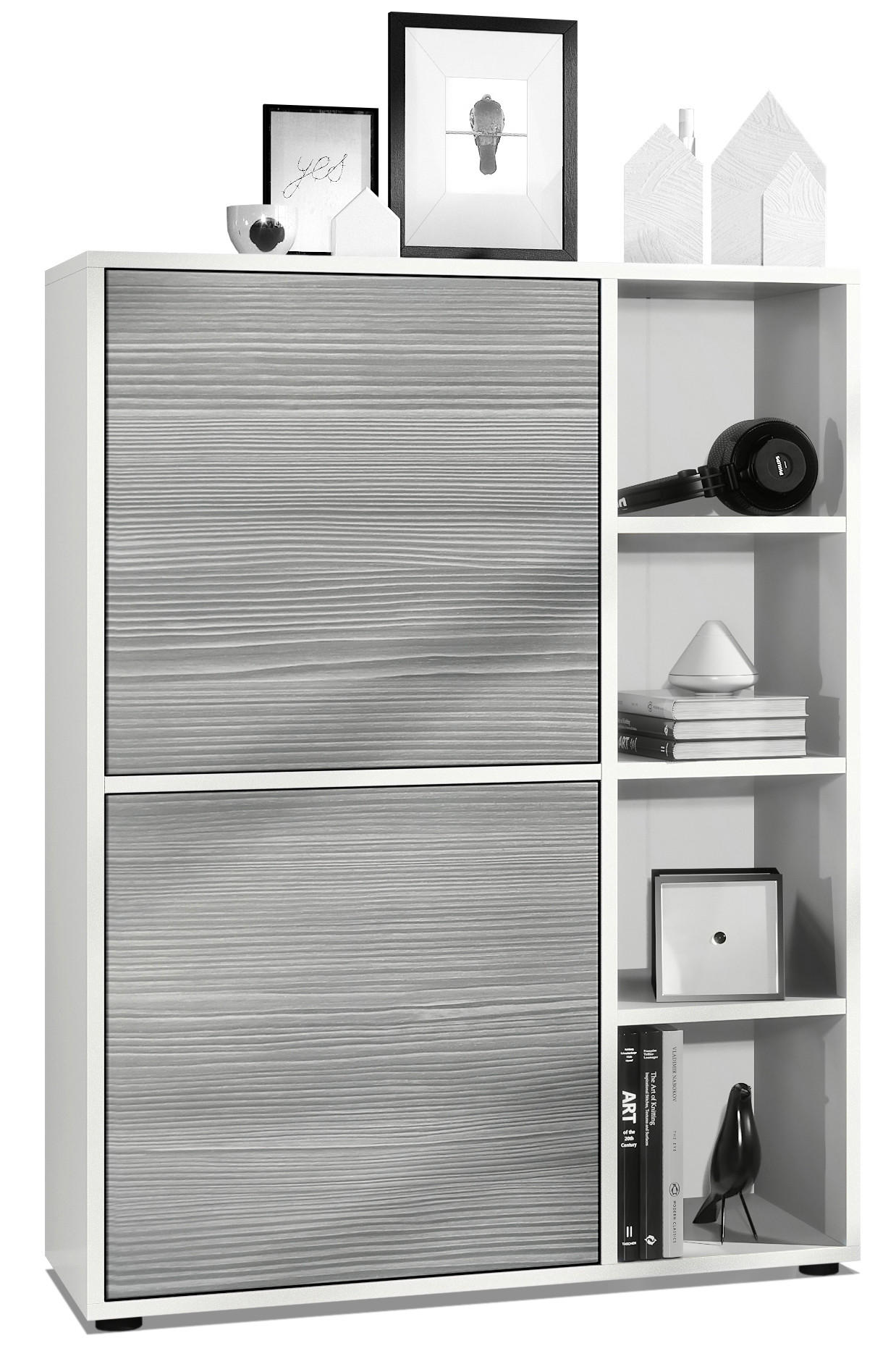 HIGHBOARD Cuba Türen in Avola-Anthrazit - Anthrazit, Holzwerkstoff (79/105.5/35.5cm) - Vladon