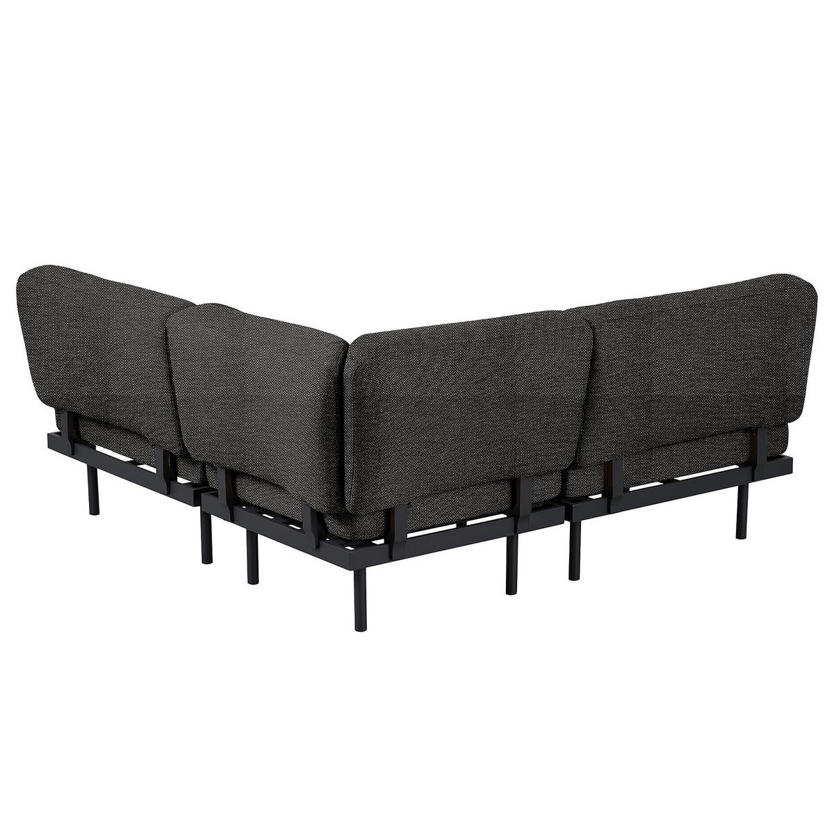 OUTDOOR-ECKSOFA - Schwarz, Textil/Metall (172/80/186cm) - home24