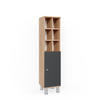 MIDISCHRANK Fynn Anthrazit 30 x 130.6 cm große Tür - Anthrazit, Holzwerkstoff (30/130.6/30cm) - Vicco