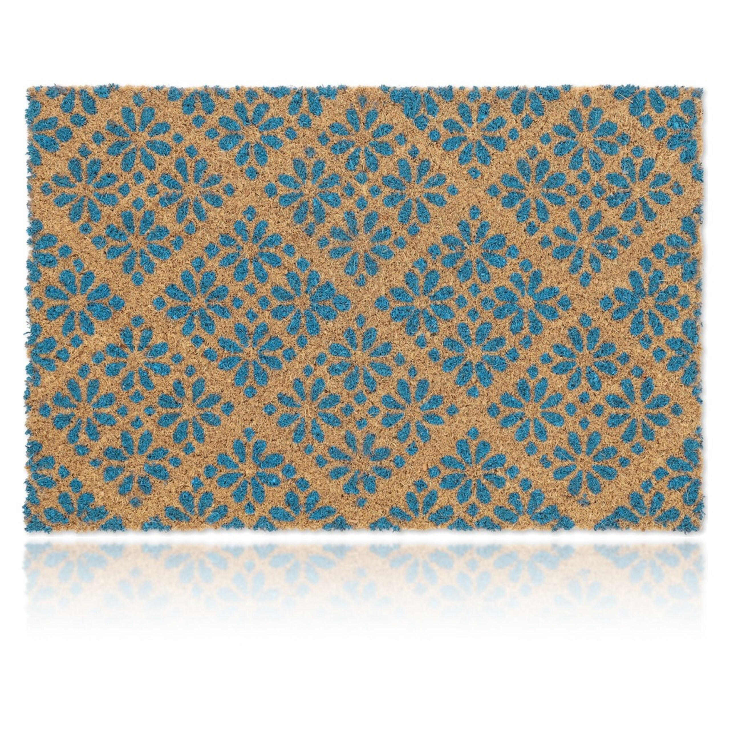PREȘ Albastru fibră de cocos 60x40 cm - multicolor, material plastic/material textil (60/40cm) - Relaxdays
