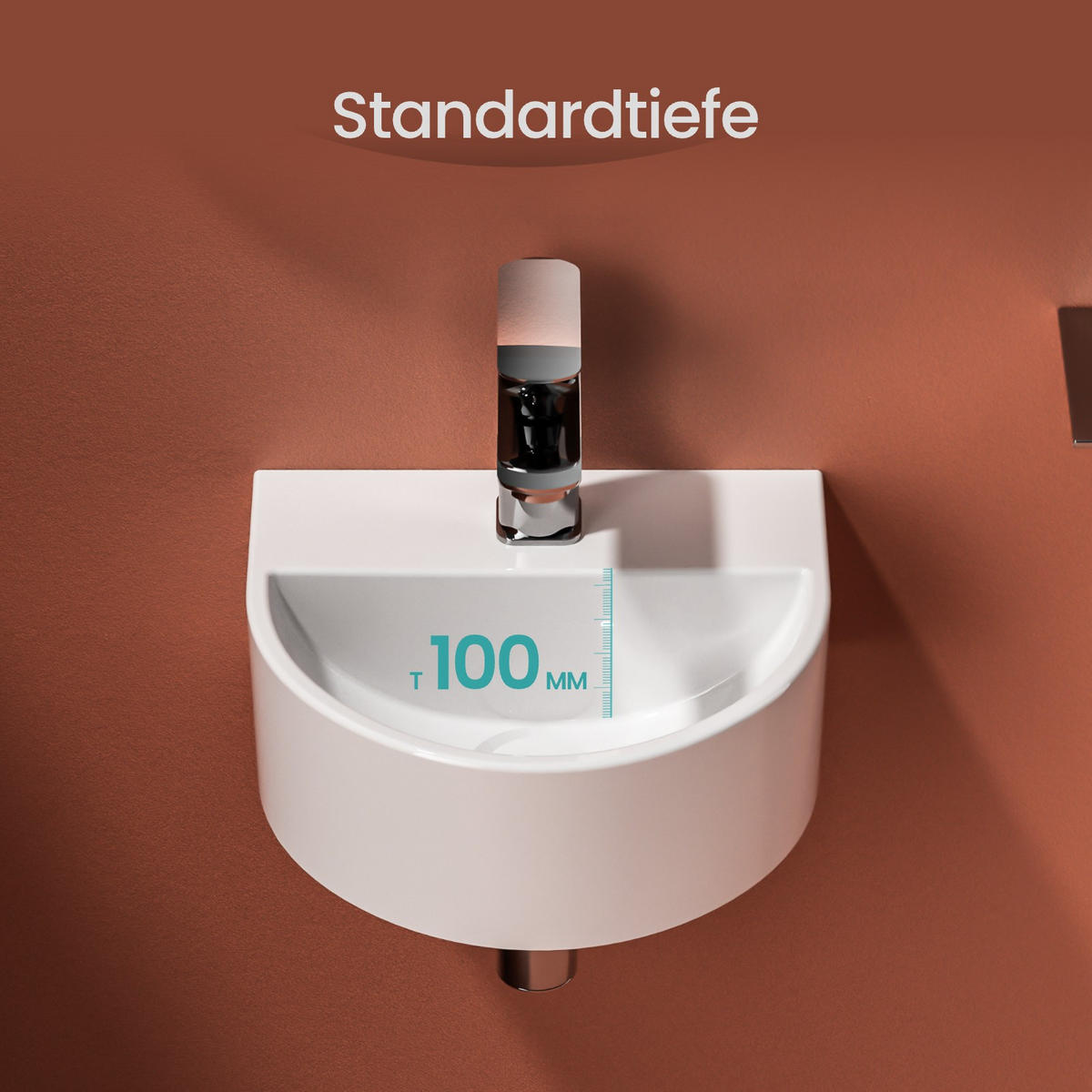 WASCHBECKEN U-förmig Wandmontage Glänzend Weiß - Weiß, Keramik (25.5/12/30.3cm) - EMKE