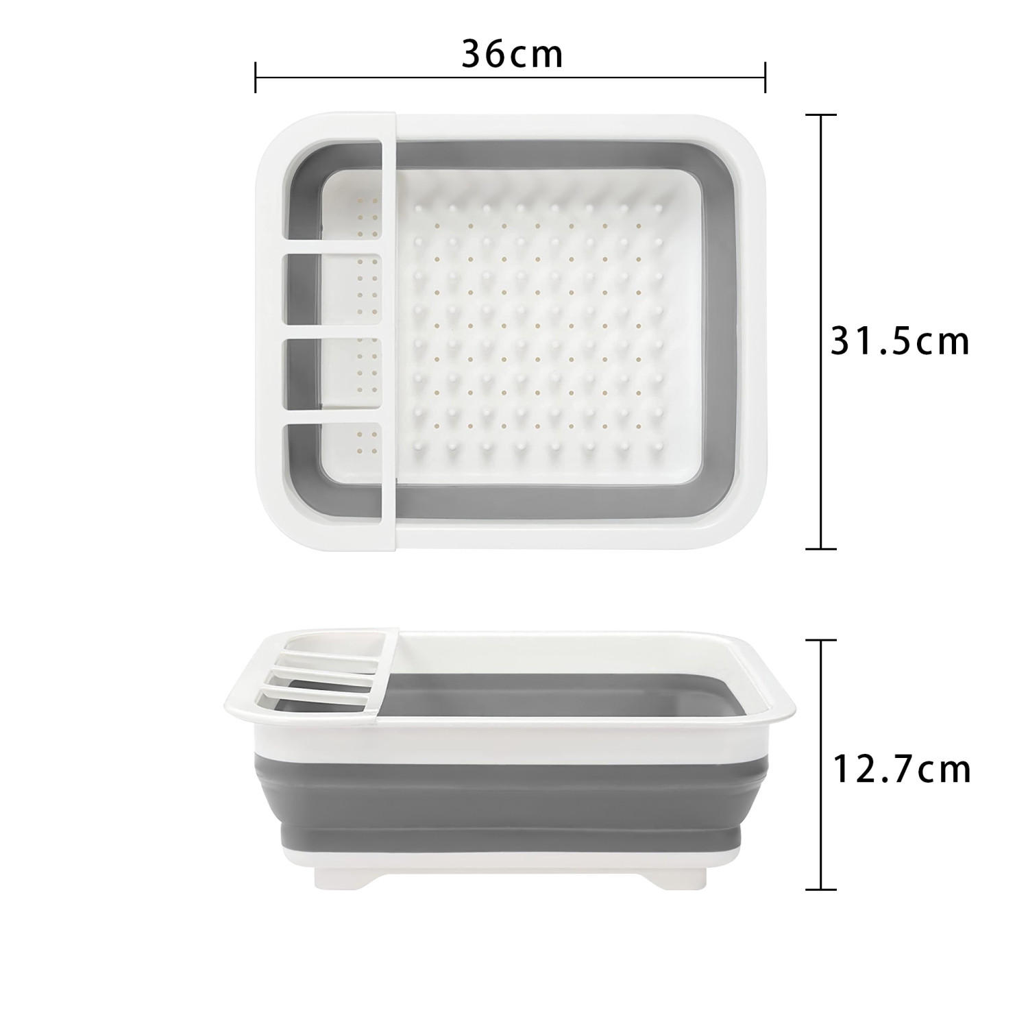ABTROPFGESTELL Geschirrbox - Grau, Kunststoff (31.5/12.7/36cm) - Intirilife