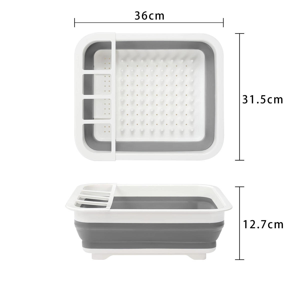 ABTROPFGESTELL Geschirrbox - Grau, Kunststoff (31.5/12.7/36cm) - Intirilife