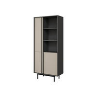 STANDREGAL Alsy 3D AL02 - Anthrazit/Beige, Holzwerkstoff/Kunststoff (83/195/43cm) - MIRJAN24