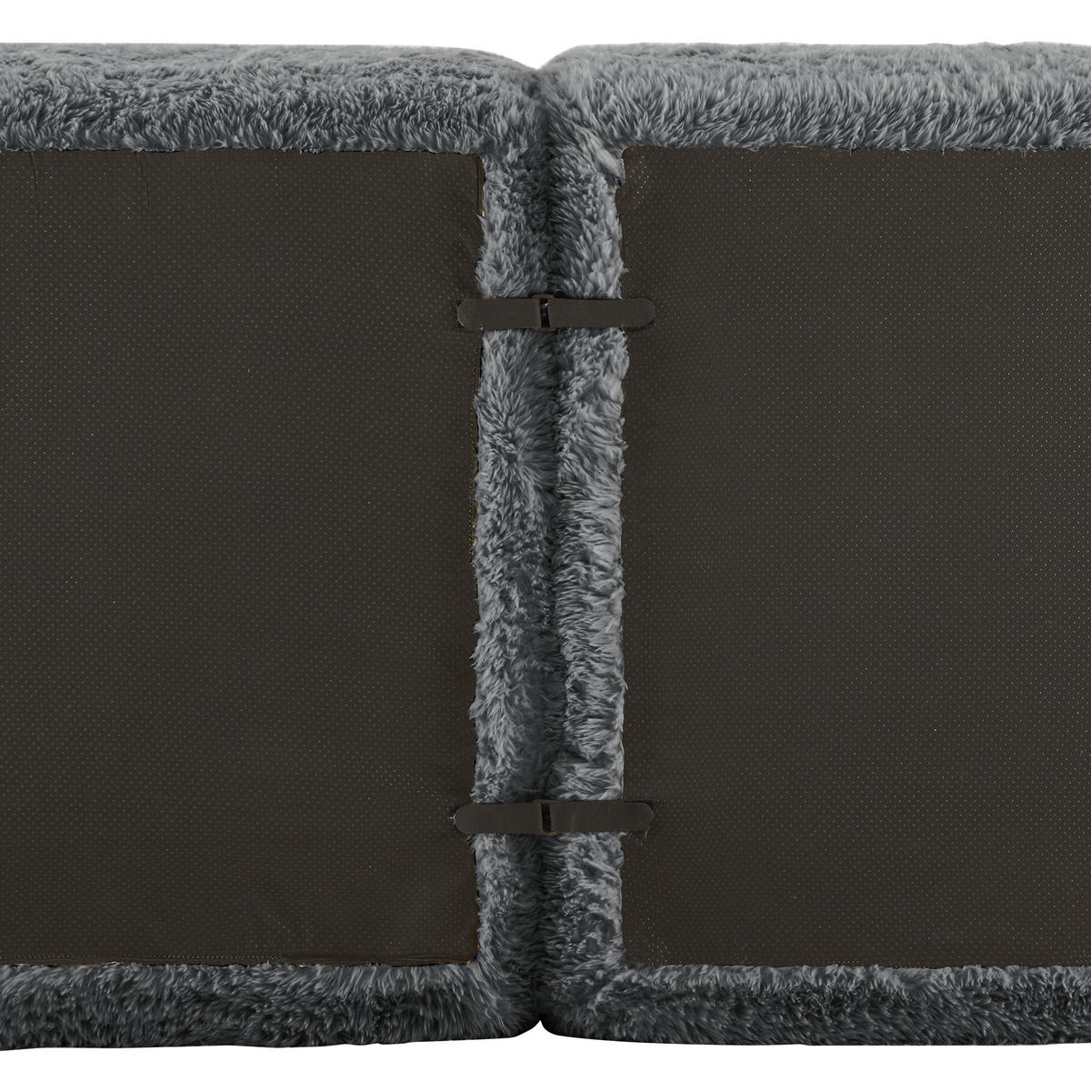 2-SITZER Sofa aus Plüschstoff mit modularem Design, grau - Grau, Textil (104/73/204cm)