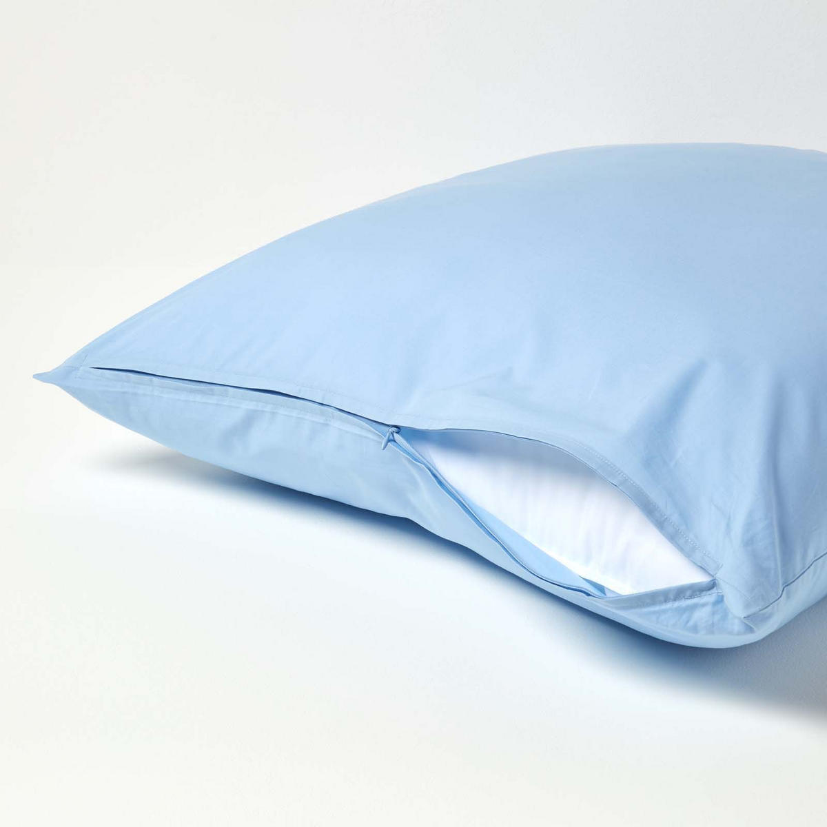 KISSENBEZUG Perkal, Ägyptische Baumwolle, Fadendichte 200 - Blau, Textil (60/60cm) - Homescapes