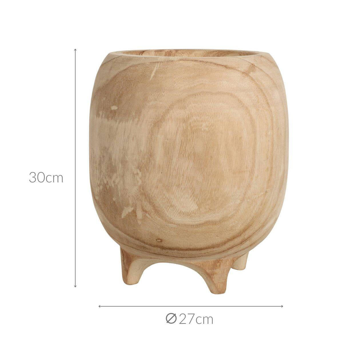 BLUMENTOPF Holz 27 cm - Beige, Holz (30cm)