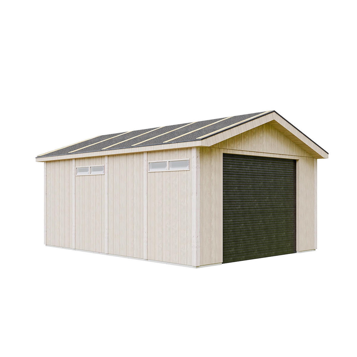 GARAGE 17 m²- L378xB530 cm - Konstruktion aus LP Smartside-Panels - Gartenhaus Timbela M991B - Beige, Holzwerkstoff (354/269/486cm) - Timbela