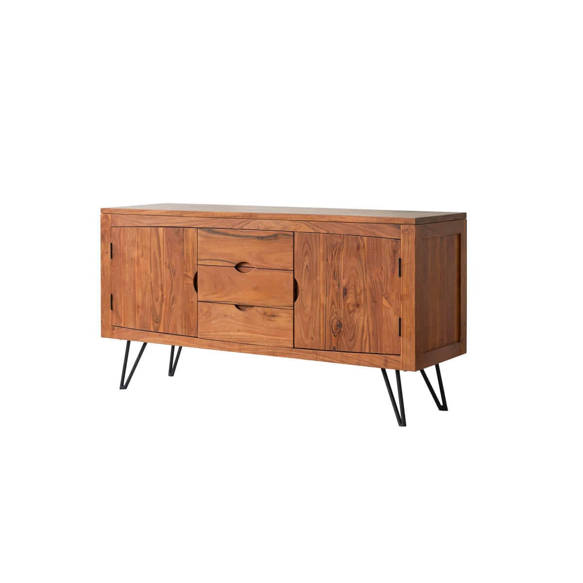 SIDEBOARD Bonnie Braun aus Akazie - Braun, Holz (150/77/45cm) - Tikamoon