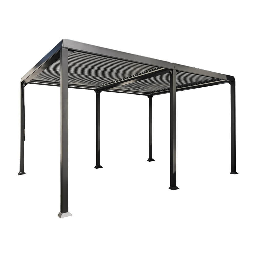 LAMELLENPAVILLON CANNES - 400 x 303 x 223 cm - Anthrazit, Metall (400/223/303cm) - Home Deluxe