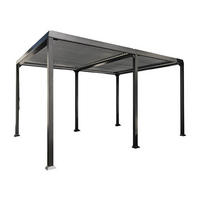 LAMELLENPAVILLON CANNES - 400 x 303 x 223 cm - Anthrazit, Metall (400/223/303cm) - Home Deluxe