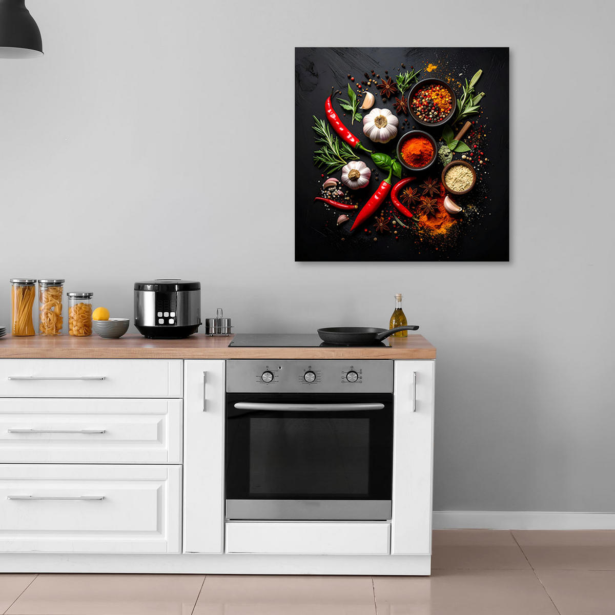 LEINWANDBILD Essen & Trinken 50x50cm - Multicolor, Textil (50/50cm) - Feeby