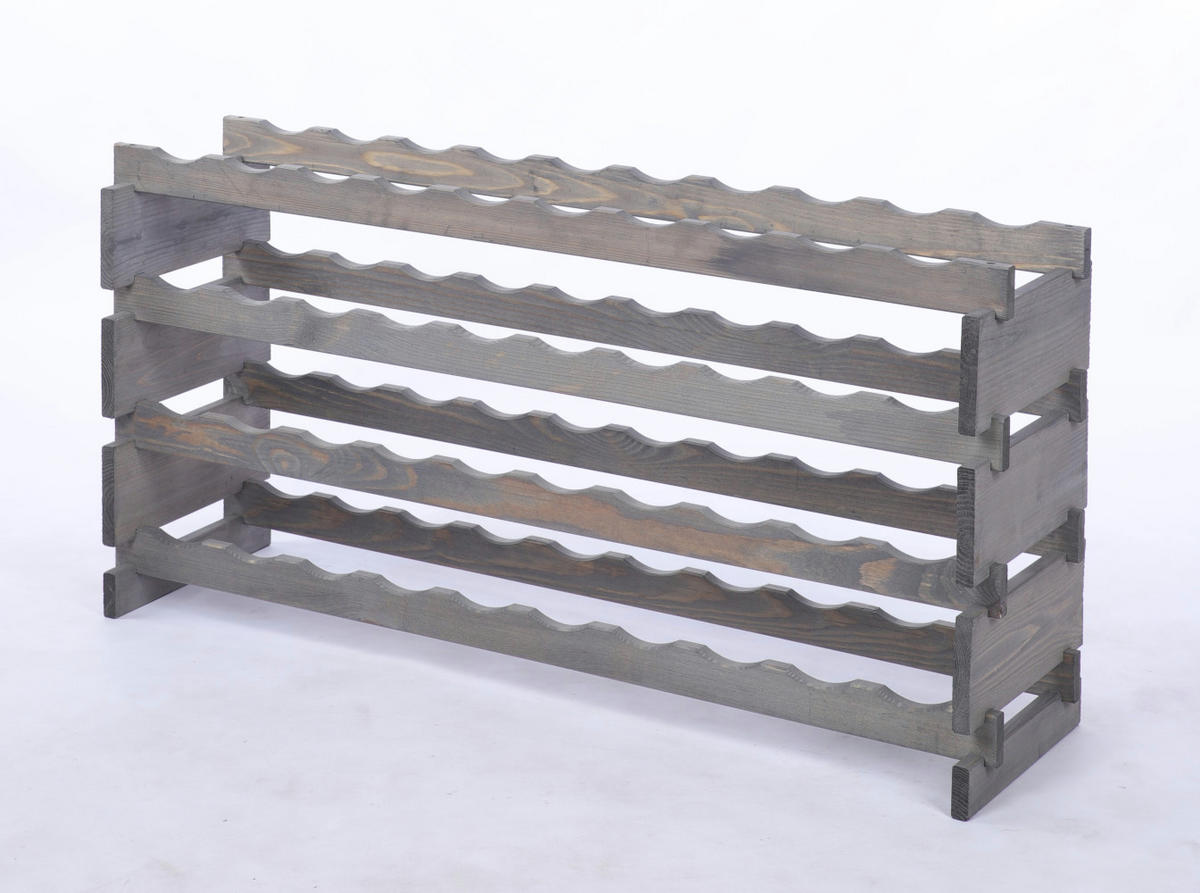 WEINREGAL VINOTECA FLEX PRO HxBxT 51x103x28cm 40 Flaschen auf 4 Ebenen Grau - Grau, Holz (103/51/28cm) - PROREGAL