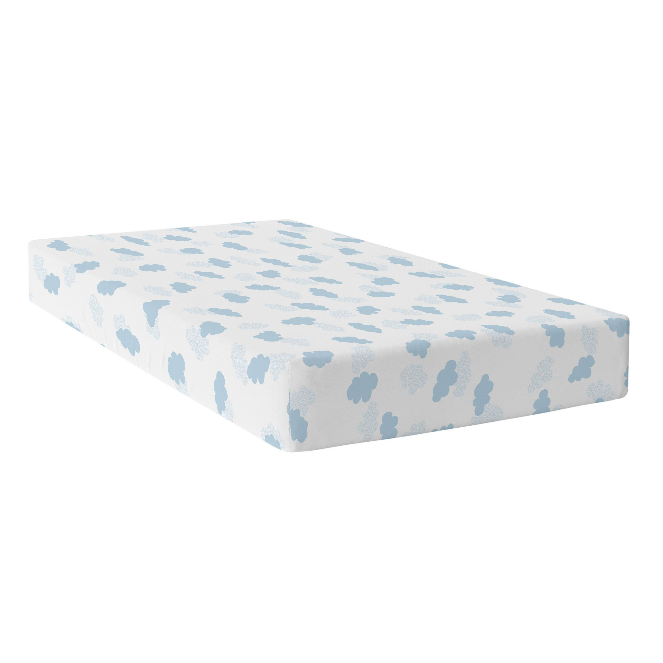 SPANNBETTTUCH clouds 105x200x32 cm blau - Blau, Textil (105/200cm) - Happy Friday