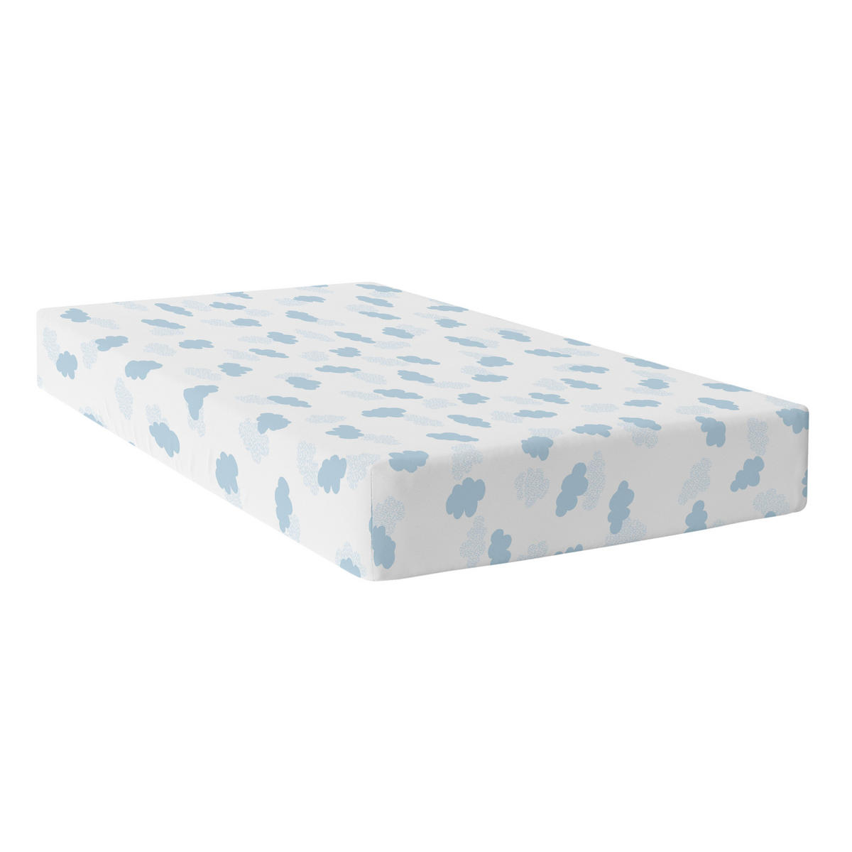 SPANNBETTTUCH clouds 105x200x32 cm blau - Blau, Textil (105/200cm) - Happy Friday