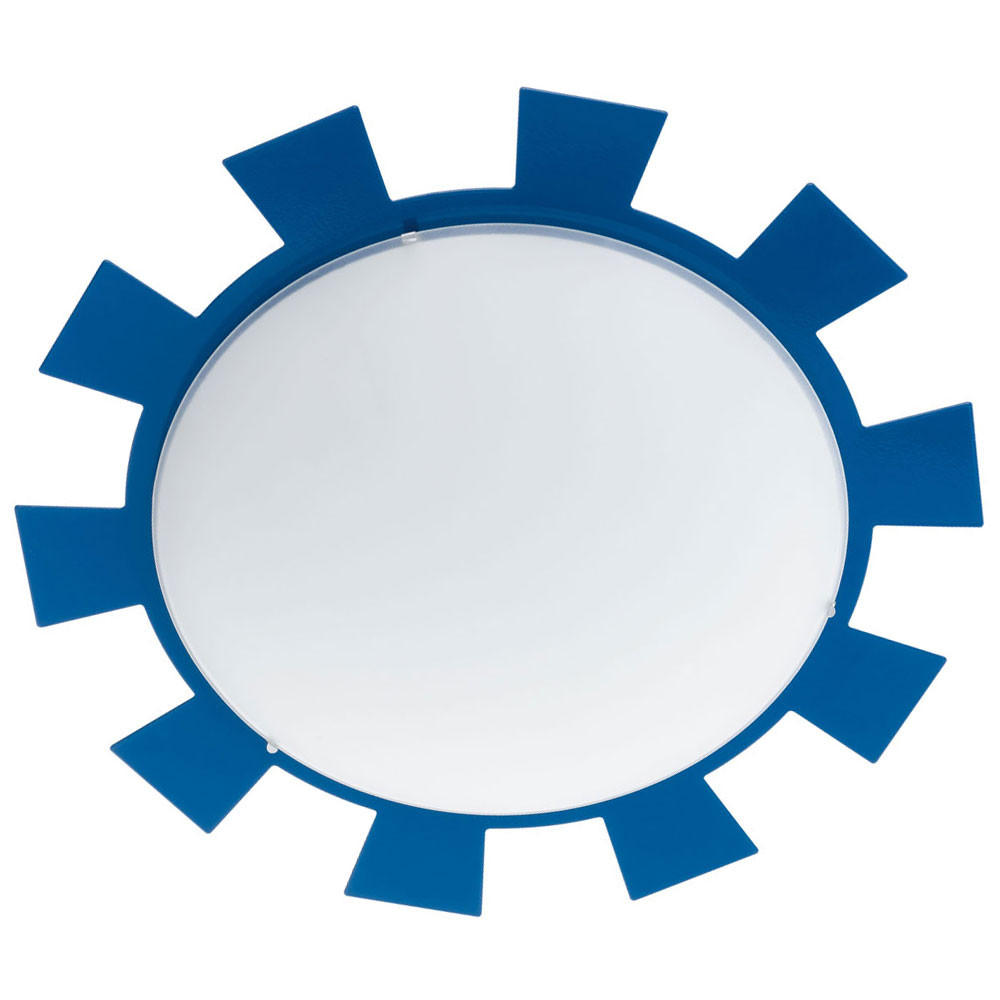 LED KINDERDECKENLEUCHTE Stahl Blau - Blau, Glas (35/35/8cm)