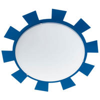 LED KINDERDECKENLEUCHTE Leonie Stahl Blau - Blau, Glas (35/35/8cm)