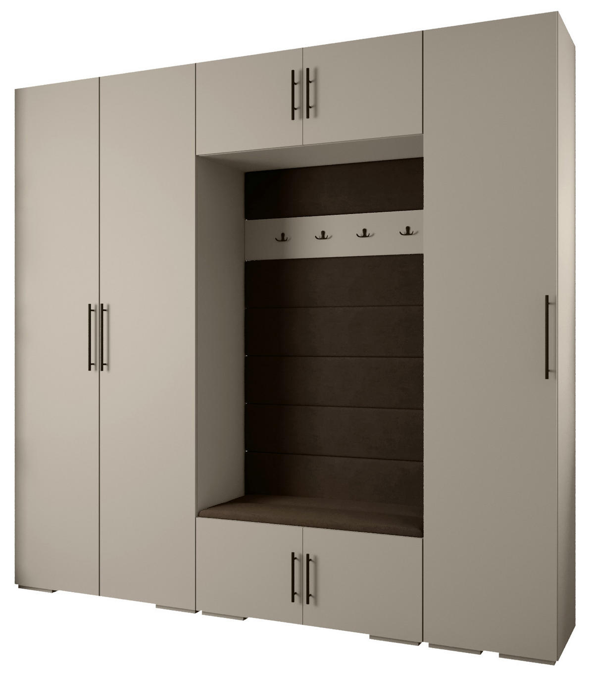 GARDEROBEN-SET 236,7/250/47 - Kaschmir/Dunkelbraun, Holz/Kunststoff (250/236.7/47cm) - Abiks Möbel