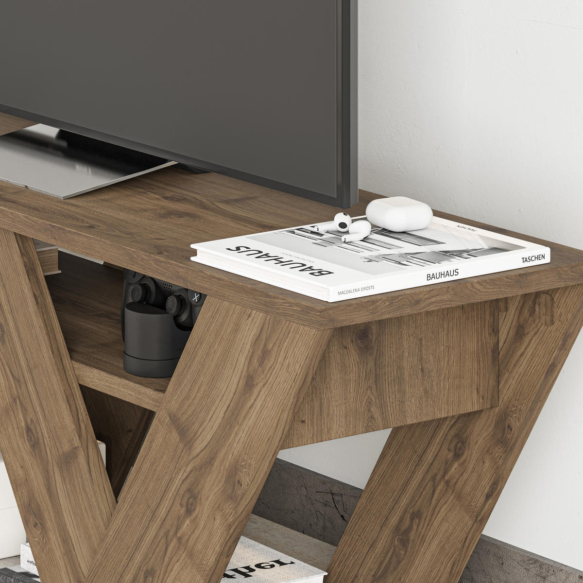 LOWBOARD Pipralla Dunkle Eiche 110/30/40 cm - Walnussfarben, Holzwerkstoff (110.5/40/30cm) - Decortie