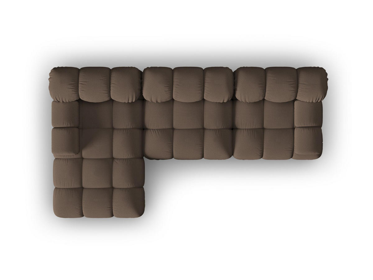 ECKSOFA modular links Bellis aus 3D-Stoff braun 4 Sitzplätze - Braun, Textil (155/282cm) - Micadoni