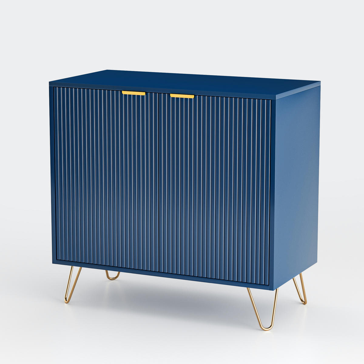 SIDEBOARD Marineblau Küchenschrank mit 2 Türen - Blau, Holz (40/78/80cm)