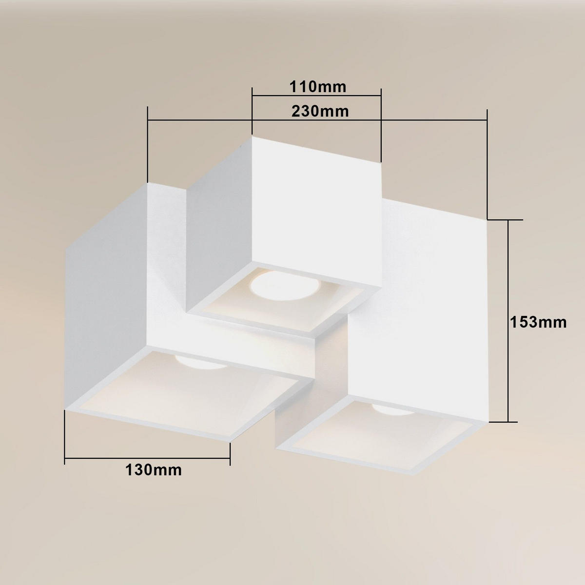 DECKENLEUCHTE Mabry 23/24/15.3cm - Weiß, Keramik (24/23/15.3cm) - Nettlife